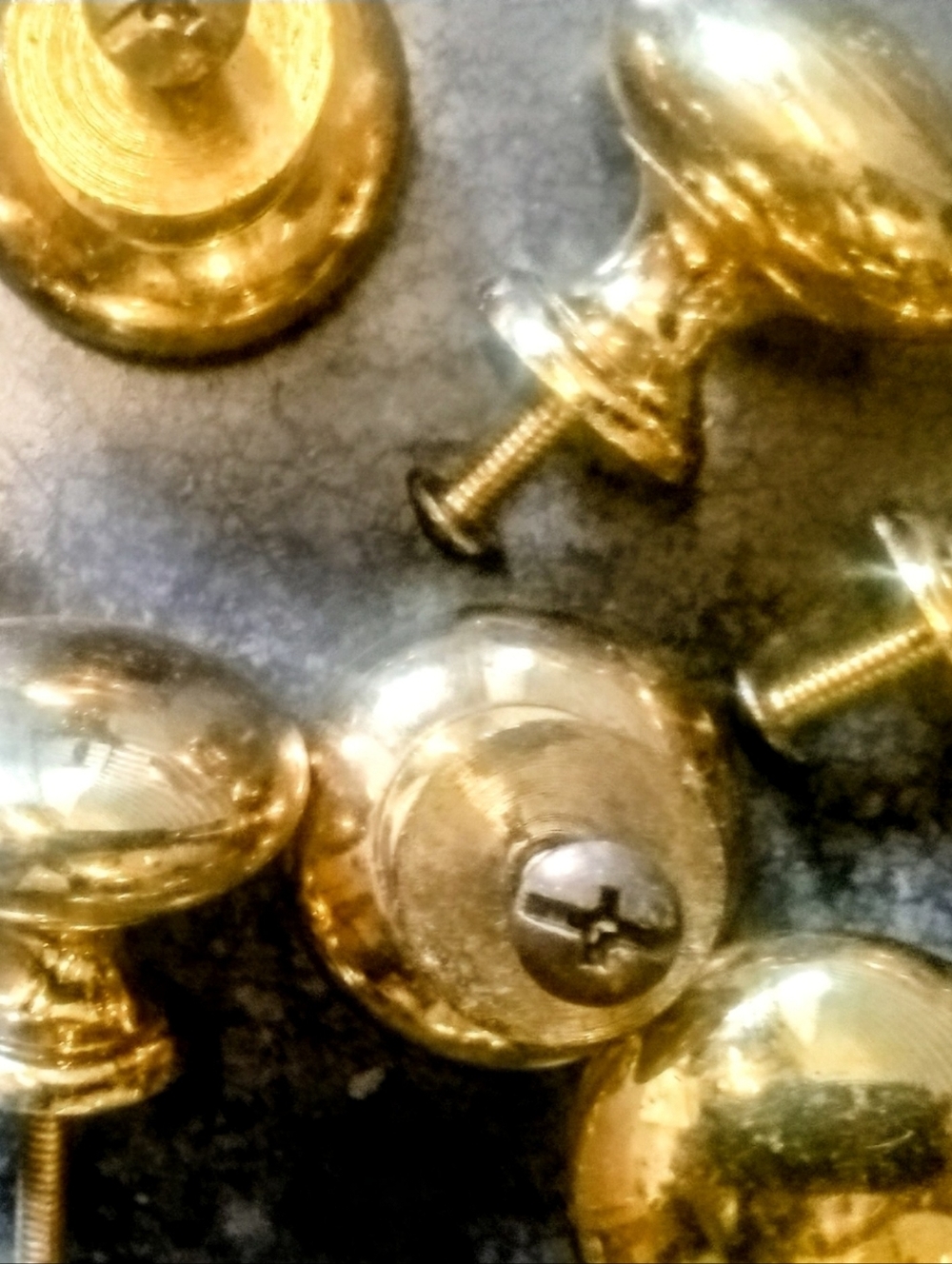12 Vintage 80's Solid Brass Bulb Knobs For Cupboards/Drawers, 1.5"x1.5"